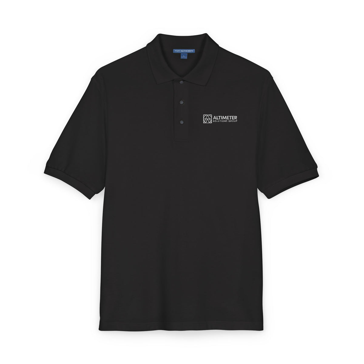 Embroidered Logo Polo Shirt — Classic Black Work & Casual Collared Tee