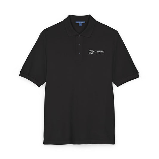 Embroidered Logo Polo Shirt — Classic Black Work & Casual Collared Tee